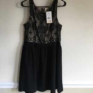 Black/Lace detail Mini Dress